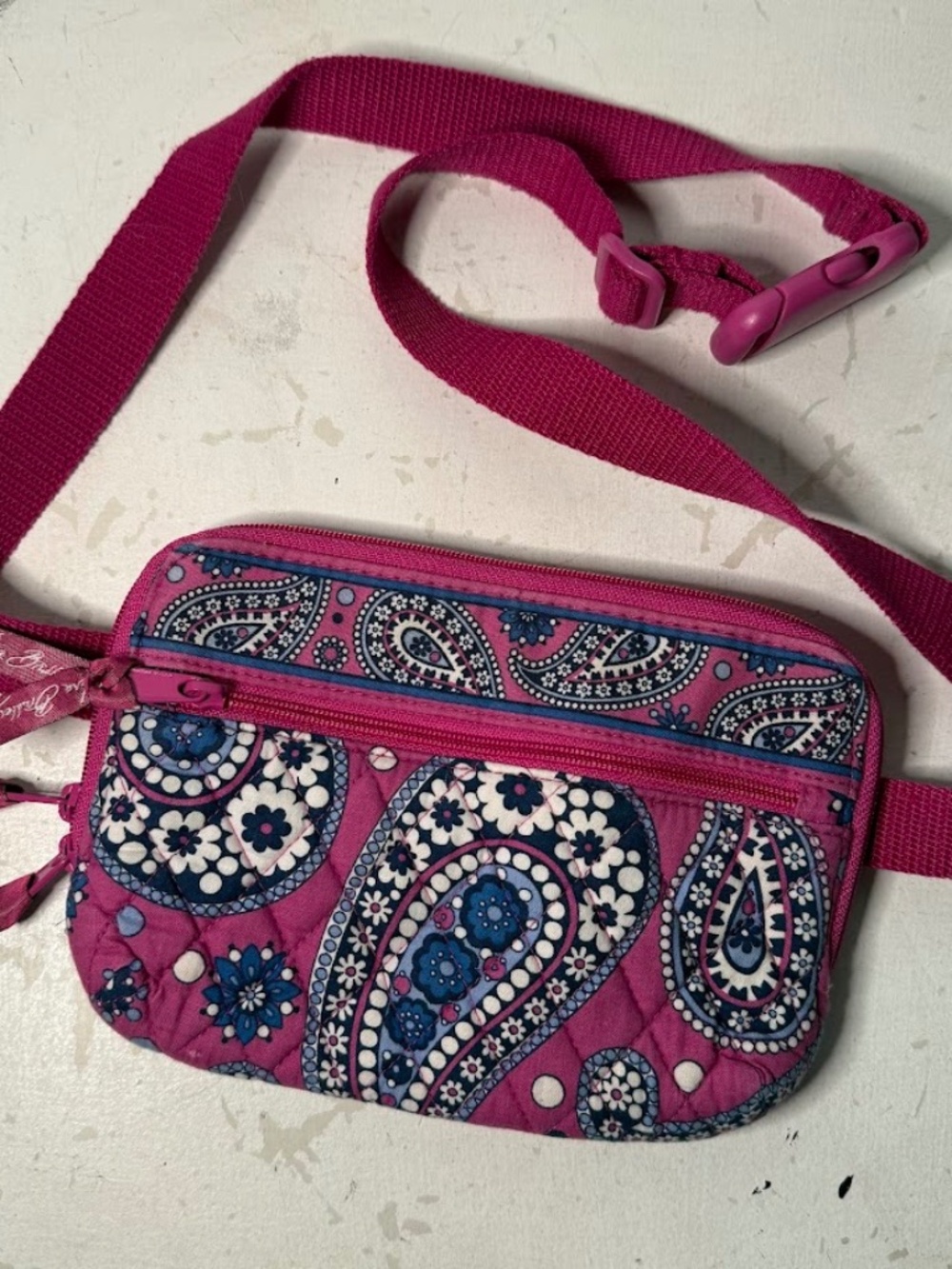 Vera Bradley Fanny Pack Belt Bag Retired Boysenberry Paisley Print